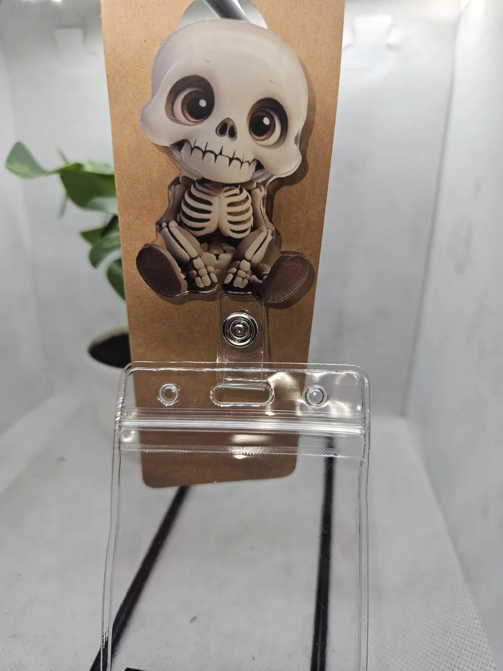 Clear Transparent Card Holder Lanyard - Black Strap
